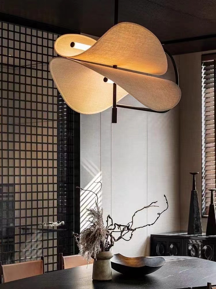 Hanging Moon Lamp - Designerski Żyrandol w Stylu Japońskim/Żyrandol do
