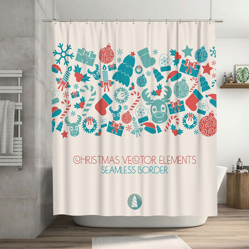 Home Xmas Decor Ideas - Zasłona prysznicowa świąteczna TU, świąteczny wzór,