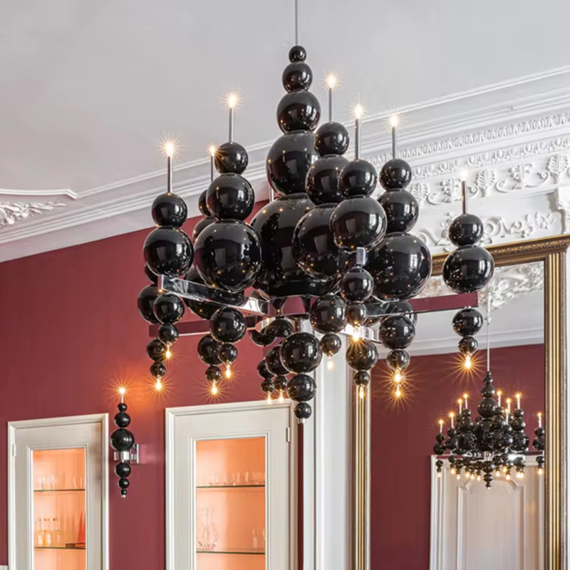 Hanging Moon Lamp - Czarny żyrandol