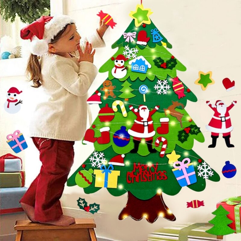 Home Xmas Decor Ideas - Zestaw filcowych choinek świątecznych dla dzieci