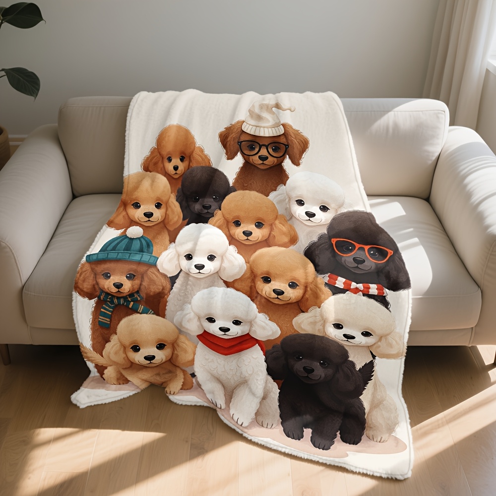 Puszysty Kocyk z Motywem Psów, – Home Xmas Decor Ideas recenzja i cena