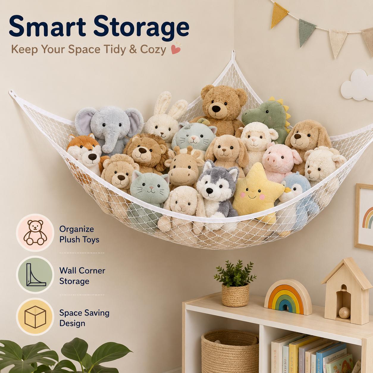 Hamak na zabawki z siatki, wis – Home Decor Zone recenzja i cena