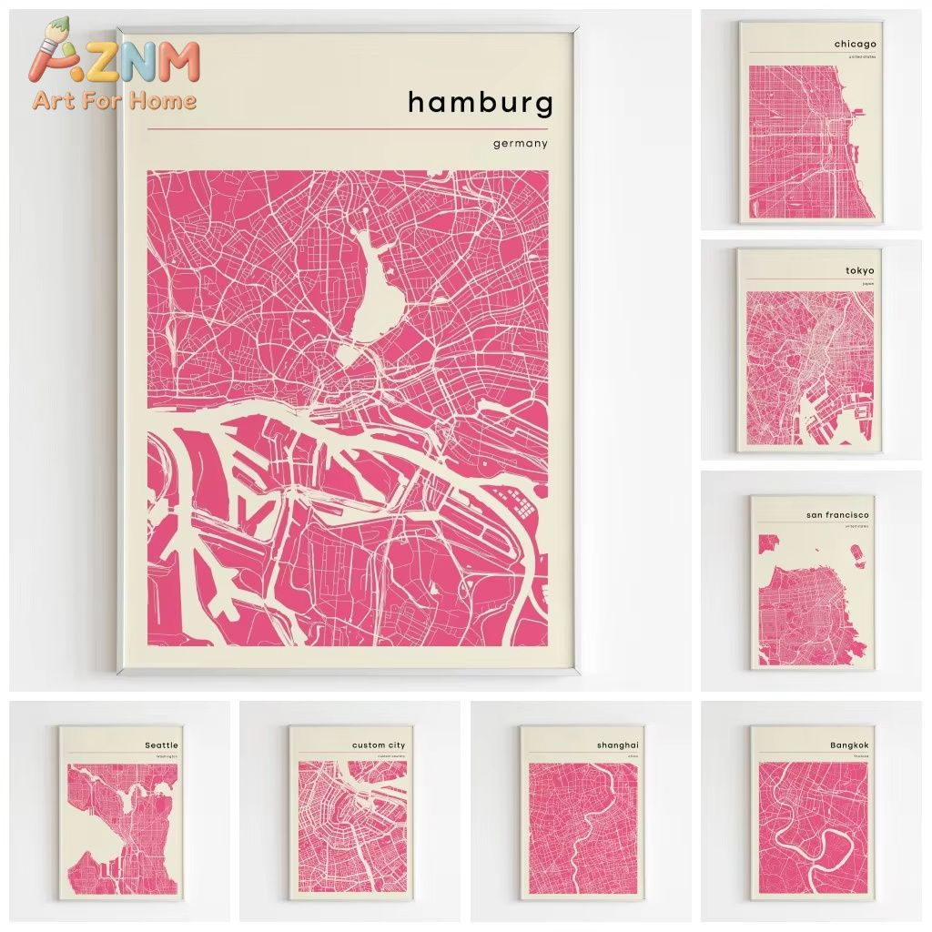 1 szt., Mapy miast, plakaty i  – Home Decor Tokyo recenzja i cena